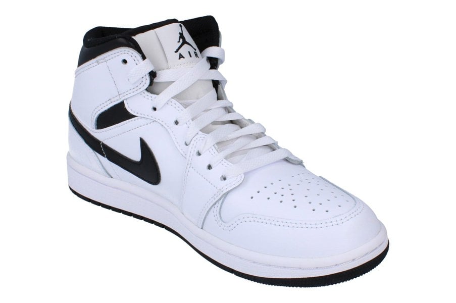 Nike Air Jordan 1 Mid Mens Trainers Dq8426  132 - White Black 132 - Photo 3