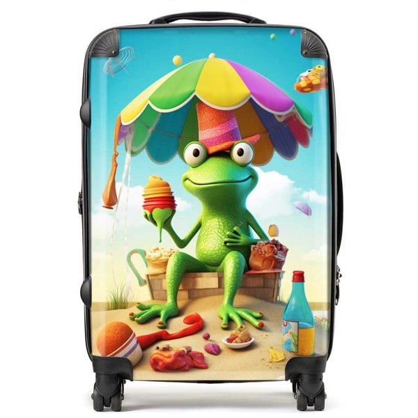 Warren Reed Frog On A Beach Holiday Suitcase