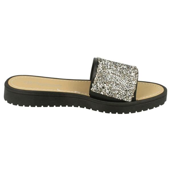 Savannah Ladies Savannah Open Toe Glitter Front Sandals