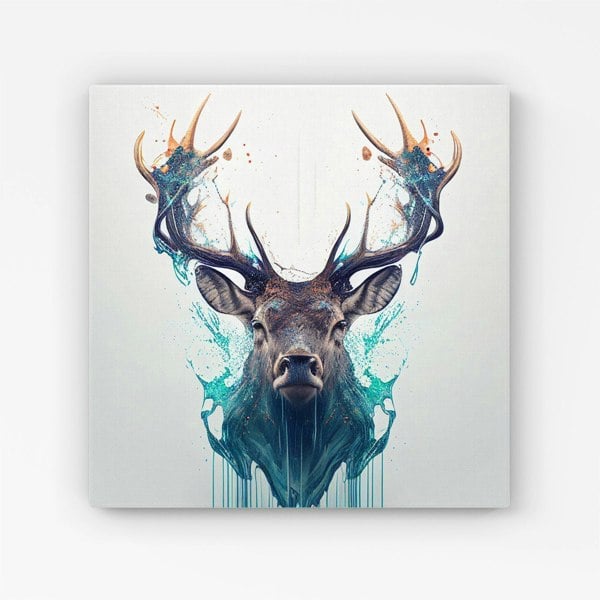 Warren Reed Stag Face Splashart Canvas