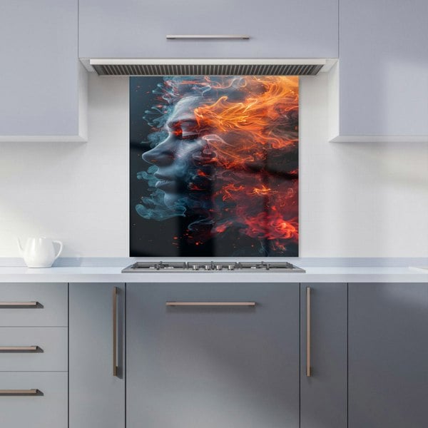 Warren Reed - Designer Fiery Mindscape: Portrait In Flames Kitchen Splashback