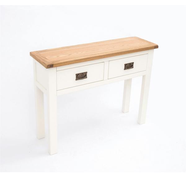 Cabinet Bits Lovere Off White 2 Drawer Console Table Brass Drop Handle