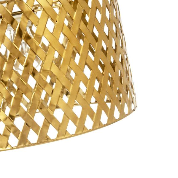 Modern Unique Pendant Light Shade in Metallic Gold with Lattice Design Image 4
