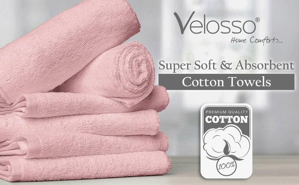Velosso Cotton Plush velour 450gsm Super Absorbent Towels - Blush Pink