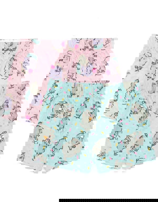 Pusheen Girls Multicoloured Character All Over Short Sleeve Short Leg Pyjama Set