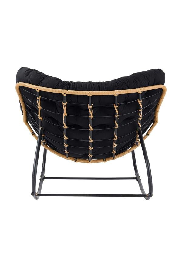 Living and Home Fleece Fabri Modern Rocking Chair with Cushion