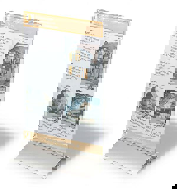 Durable Acrylic Aluminium Display Stand Table Menu & Sign Holder | A5 | Clear