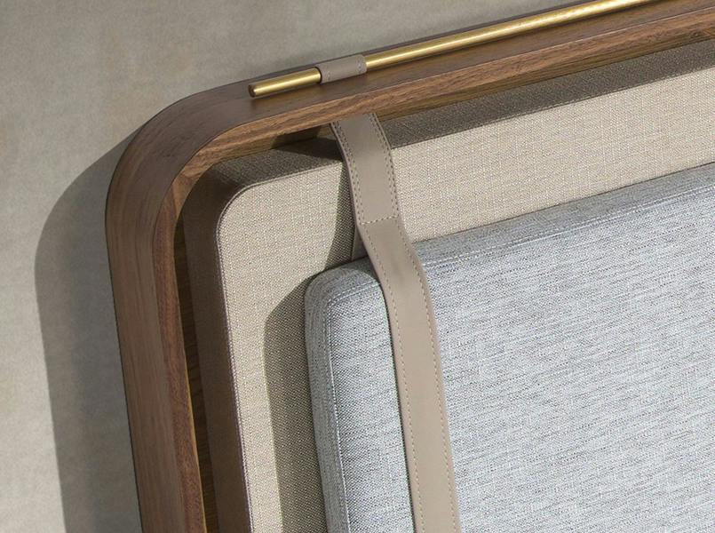 Angel Cerdá Fabric Bed in Beige and Grey 7224