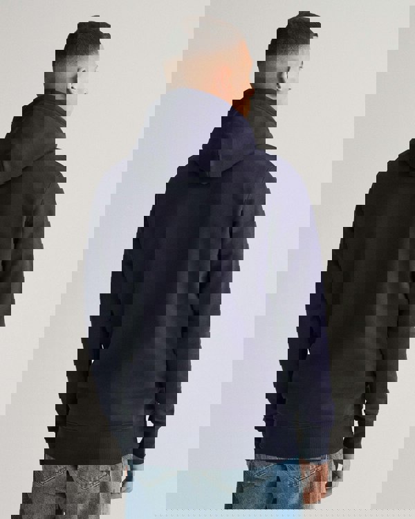 GANT Mens Regular Fit Shield Logo Pullover Hoodie - 433 Evening Blue