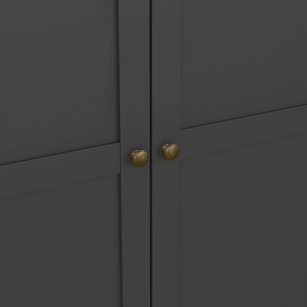Wyld Haus Osaka Farmhouse Dark Grey Wooden Wardrobe 2 Doors