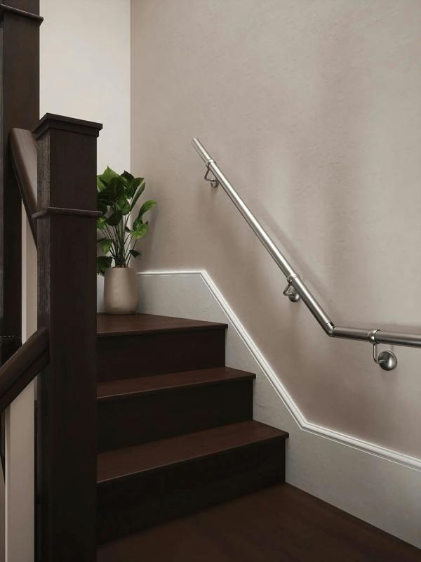 Brushed Silver Quarter landing handrail kit