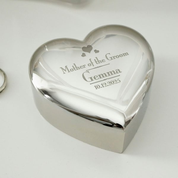 Personalised Memento Company Personalised Decorative Wedding Mother of the Groom Heart Trinket Box