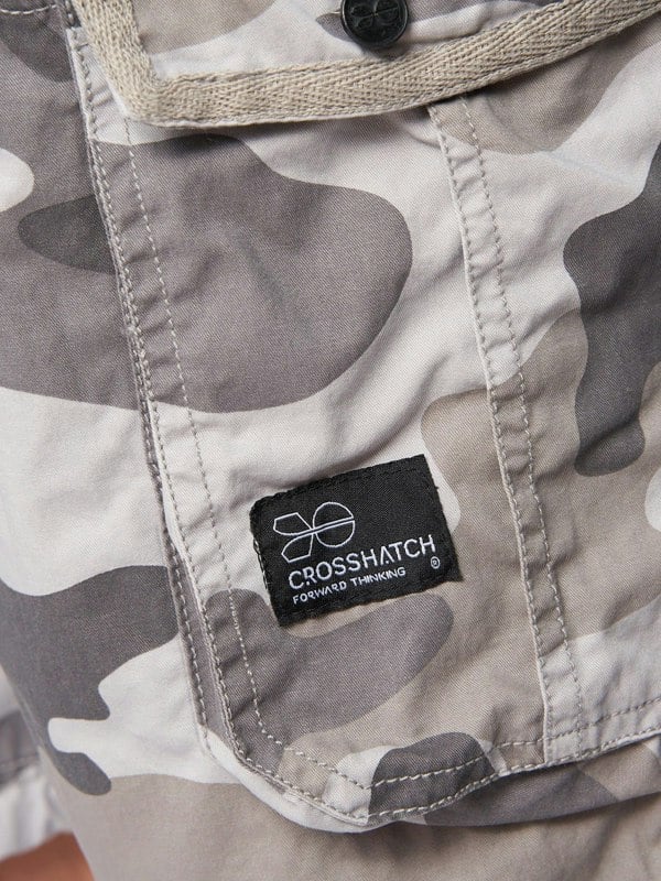 Crosshatch Jimster Shorts Charcoal Camo