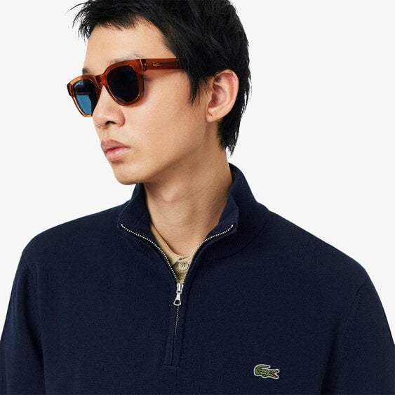 Lacoste AH1980 Quarter Zip Cotton Knit