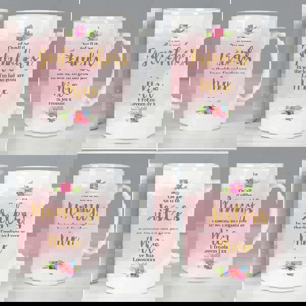 Personalised Memento Company Personalised Floral Watercolour Mug