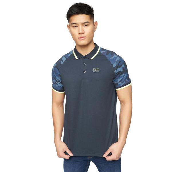 Crosshatch Mens Cramdark Camo Polo Shirt - Navy - 