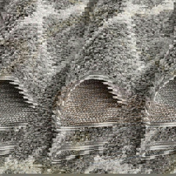 Moroccan Design Thick Shaggy Area Rugs Grey