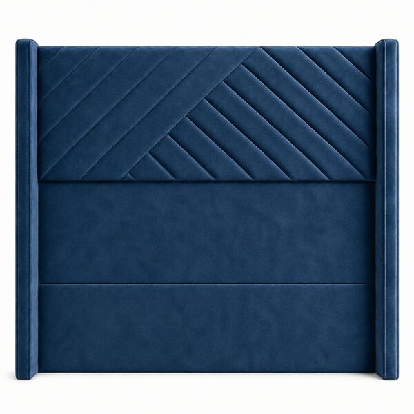 Great British Beds Sandra Winged Headboard - Blue Plush