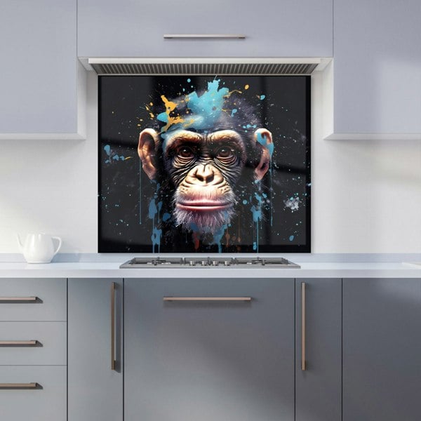 Warren Reed - Designer Monkey Face Splashart with Blue Kitchen Splashback