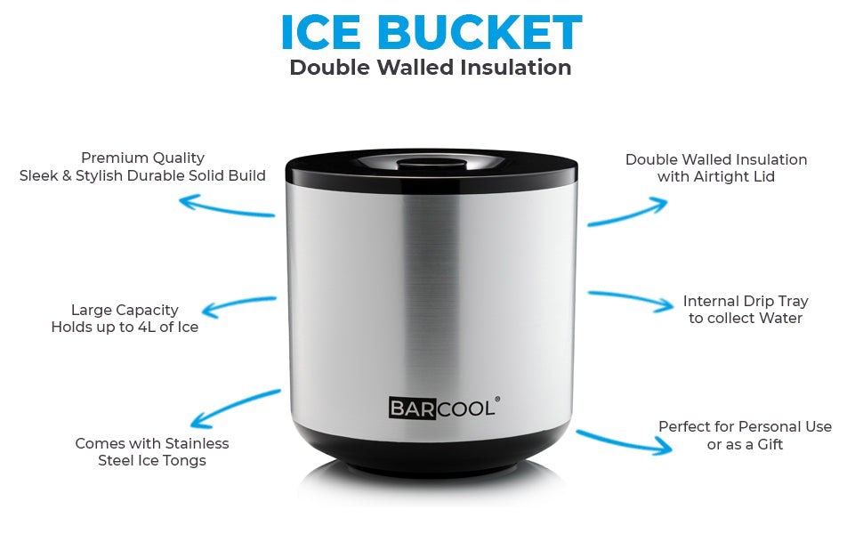 Subcold Barcool 4L Ice Bucket - Round Silver