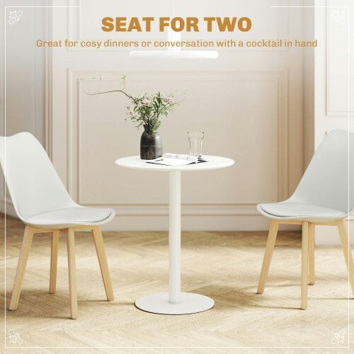 Wyld Haus Susuyo Metal And Wood White Round Dining Table With Steel Base 60 x 60 cm