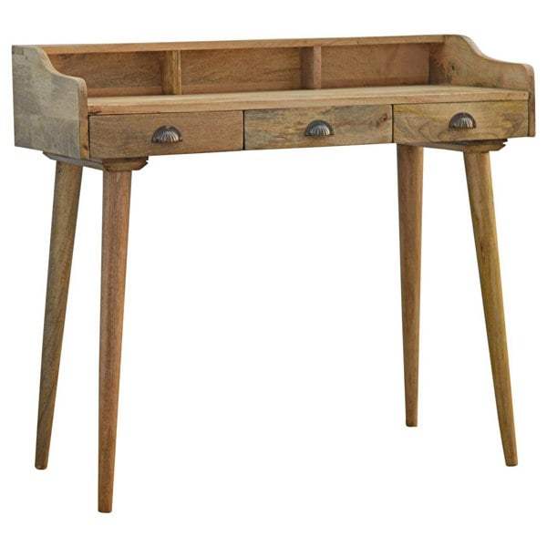 Artisan Furniture Solid Wood Gallery Back Shell Writing Desk
