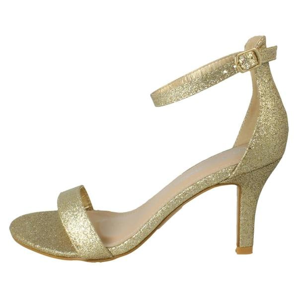 Spot On Ladies Spot On Wide Fit High Heeled Evening Sandals F12121