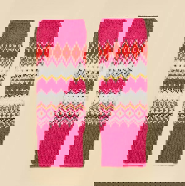 Joules Joules KARA Fingerless Fairisle Glove Pink