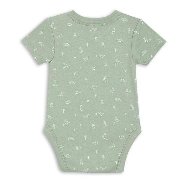Mini Cuddles Baby Boys 3pk Dinosaur Print Bodysuits, Multicolour