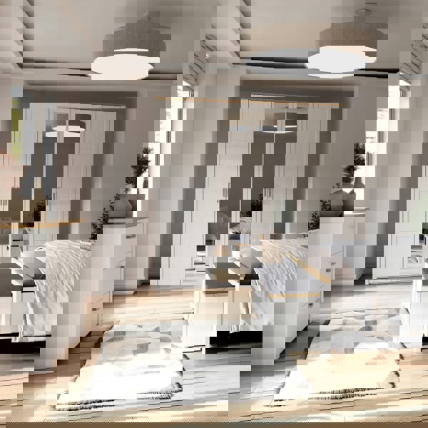 Furniture To Go Bohol 2 Door 2 Mirrored Door Wardrobe in Riviera Oak/White