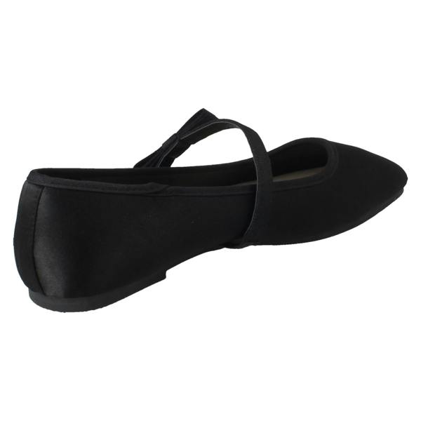 Savannah Ladies Savannah Slip On Elastic Strap Bow Detailed Mary Jane Shoes F80567