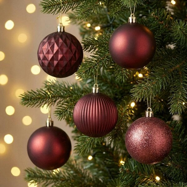 Garden Greatness Mixed Finish Christmas Bauble 20 Pack - Red