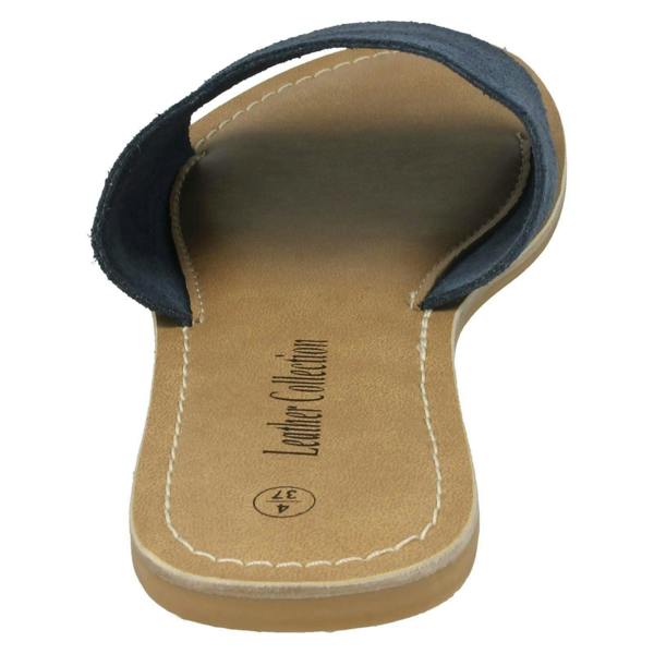 Leather Collection Ladies Leather Collection Flat Mule Sandals