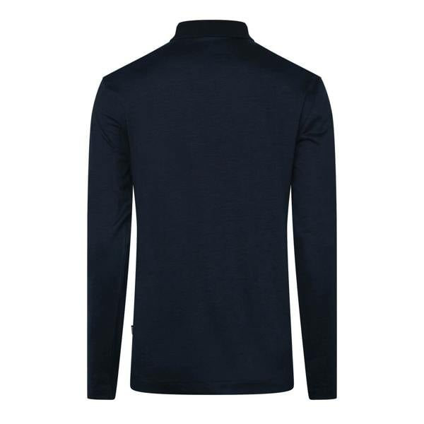 Hugo Boss Mens H-Pado 110 Long-Sleeved Polo Shirt - Dark Blue - 