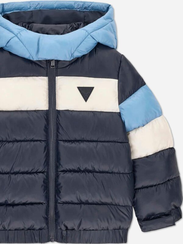 Guess Boys Hooded Puffer Jacket in Navy