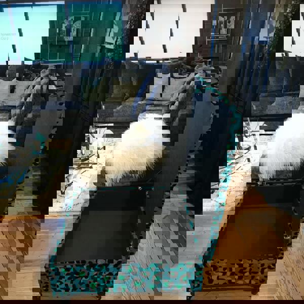 Handcrafted deep buttoned square bench UK
