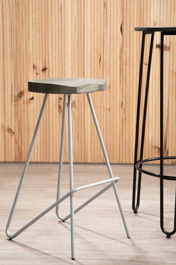 Interiors by Premier District Silver Metal Frame Bar Stool