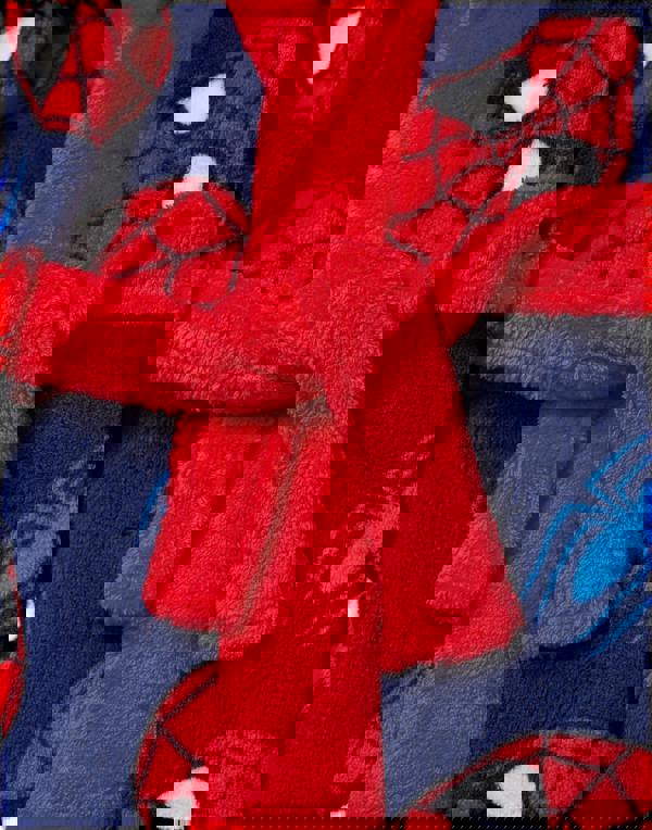 Spiderman Boys Red Character AOP Hooded Bathrobe