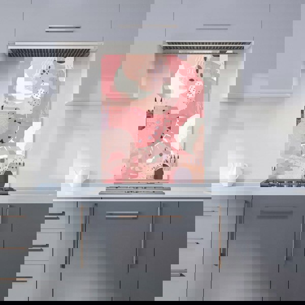 Warren Reed - Designer Abstract Pink White Kitchen Splashback