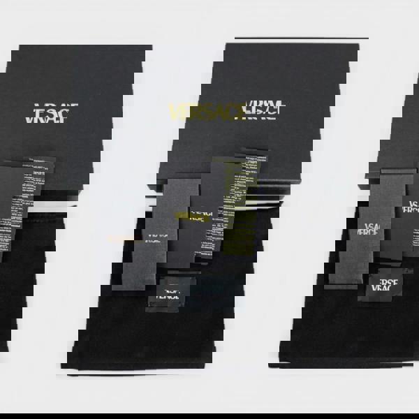 Versace Long Wallet Calf Leather Black