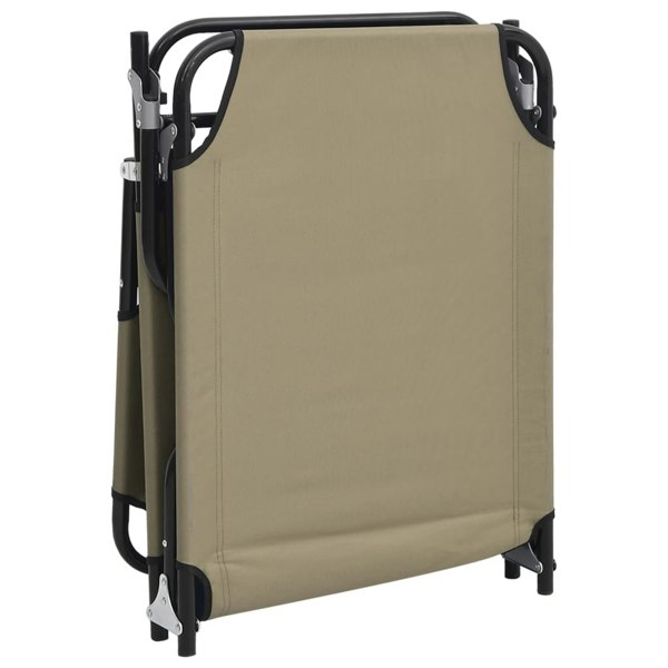 Berkfield Folding Sun Lounger Taupe Oxford Fabric&Powder-coated Steel