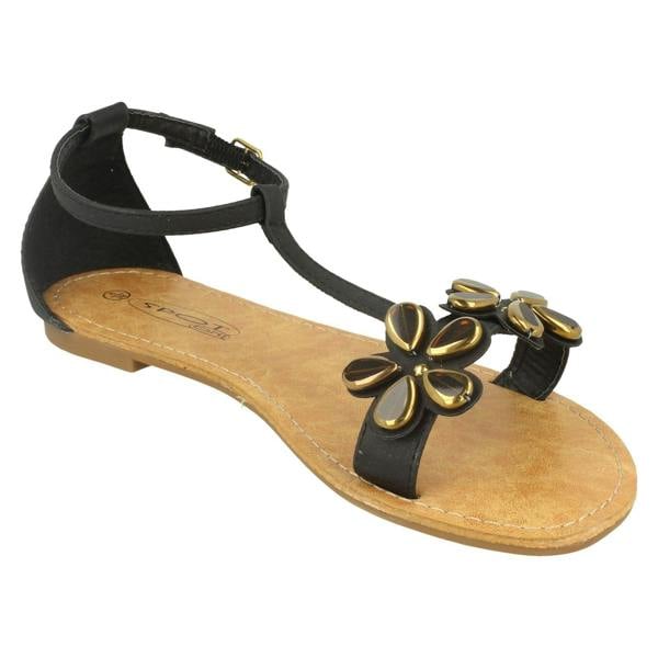 Spot On Ladies Spot On T-Bar Ankle Strap Summer Sandals