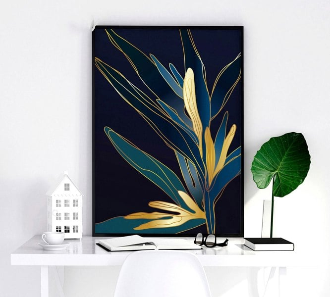 Living room artwork | set of 3 Teal wall art prints