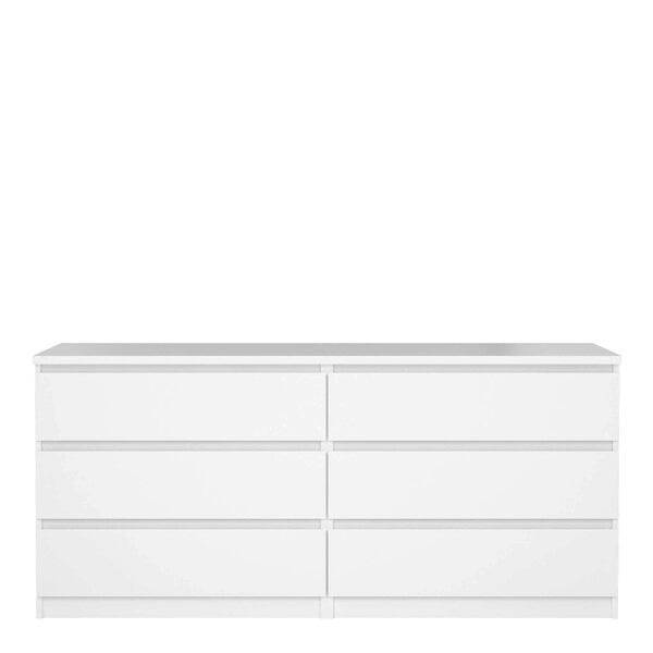 Wyld Haus Budapest White Wooden Wide Chest 6 Drawers