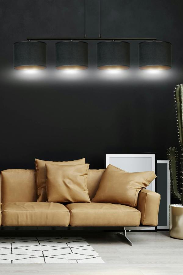 Emibig HILDE Pendant lamp 4 x E27 Black with Black Shade