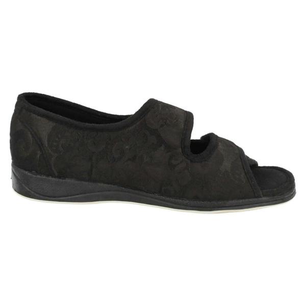 Padders Ladies Padders Wide Fitting Open Toe Slippers - Lydia