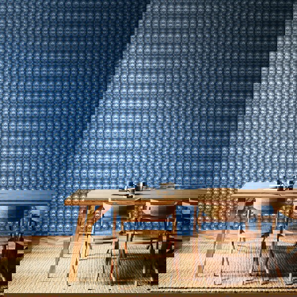 Hoopla Walls Retro Flower - Indigo Mix 10m Wallpaper