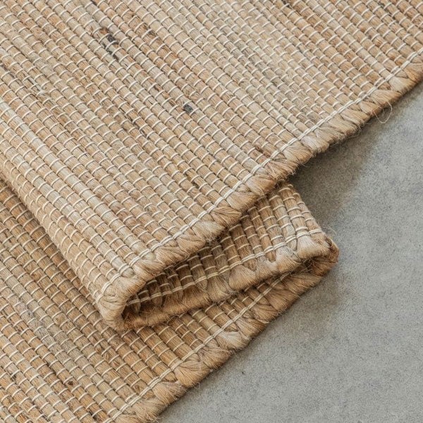 Handloom Jute Rug Dhaka Natural Beige