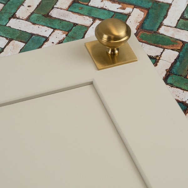 Handle & Home Satin Brass Round Knobs & Cup With Backplate