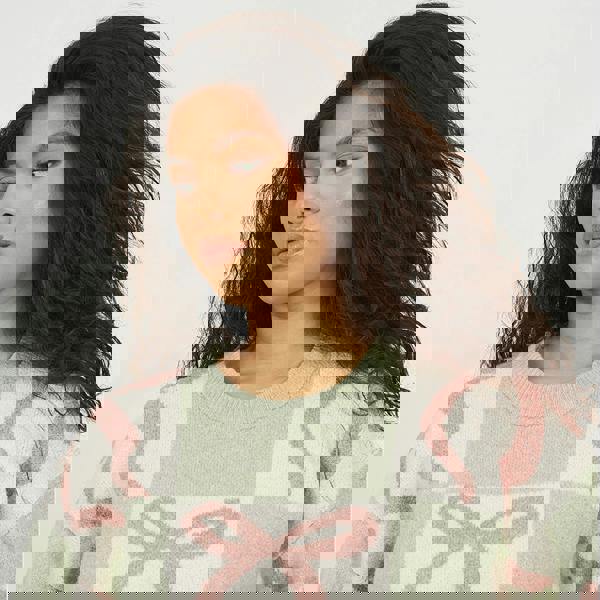 Brave Soul Pale Green Bow Jacquard Knit Jumper - Pale Green Image 4